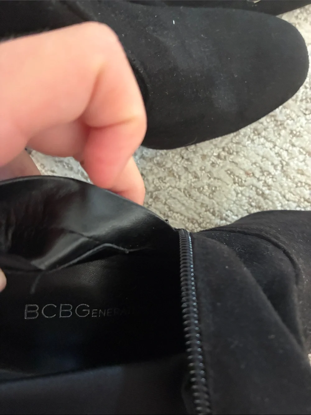 BCBGeneration Black Over-the-Knee Suede Block Heel Boots